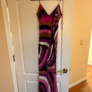 Emilio Pucci Marmo Multicolor Swirl Maxi Dress